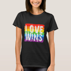 Camiseta Vintage Love Win Rainbow Peace Sign Pride Lésbica