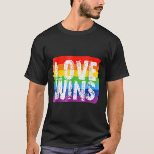 Camiseta Vintage Love Win Rainbow Peace Sign Pride Lésbica