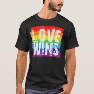 Camiseta Vintage Love Win Rainbow Peace Sign Pride Lésbica