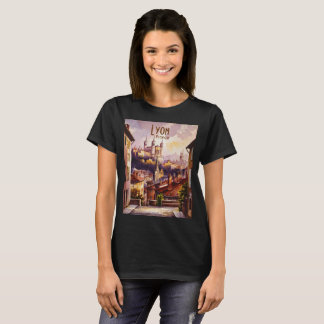 Camiseta Vintage Lyon France Travel City Watercolor Custom