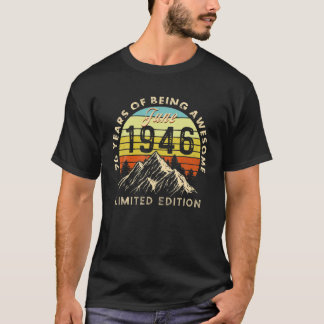 Camiseta Vintage Made In 1946 Born June 1946 76Th Birthday