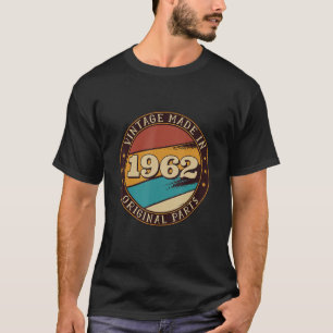 Camiseta Vintage Made In 1962 Retro Birthday 1