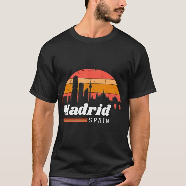 Camiseta Vintage Madrid Spain - Spain Souvenir Vacation Gif (Frente)