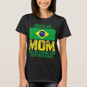 Camiseta Vintage Mãe Brasileira Design De Bandeira Para A M