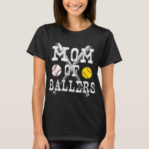 Camiseta Vintage Mãe de Ballers Engraçado Baseball Softball