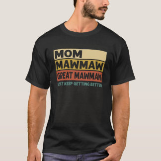 Camiseta Vintage Mãe Mawmaw Excelente Mawmaw Eu Só Continuo