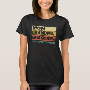 Camiseta Vintage Mãe Vovó Excelente Vovó Eu Só Continuo Che