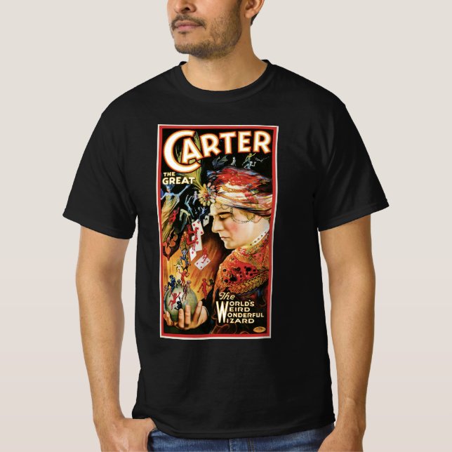 Camiseta Vintage Magic Poster, Carter, o Misterioso (Frente)