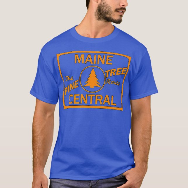 Camiseta Vintage Maine Central Pine Tree Train Route (Frente)