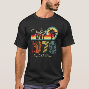 Camiseta Vintage Maio 1978 44 Aniversário 44 Anos 1