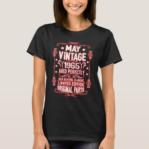 Camiseta Vintage maio de 1965 57º aniversário Partes orig