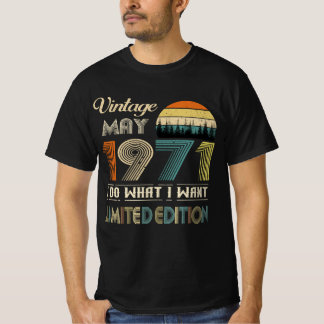 Camiseta Vintage maio de 1971 - Camisa-T - Estilo Retro Ani