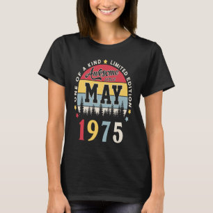 Camiseta Vintage maio de 1975 47º aniversário 47 anos