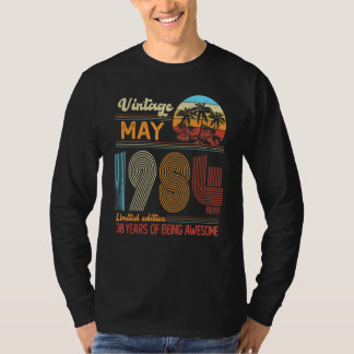 Camiseta Vintage maio de 1984 38 anos 38 anos Decoração do