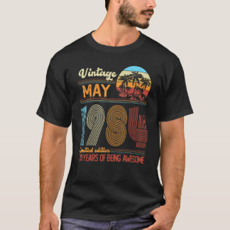 Camiseta Vintage maio de 1984 38 anos 38 anos Decoração do