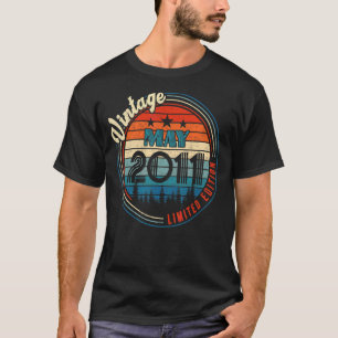 Camiseta Vintage, Maio De 2011, 11 Anos Aniversário