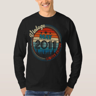Camiseta Vintage, Maio De 2011, 11 Anos Aniversário