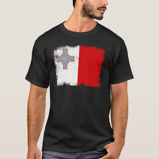 Camiseta Vintage Malta Flag Maltese Independence Day (Frente)