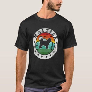 Camiseta Vintage maltês - Retro Dog Mãe Pai