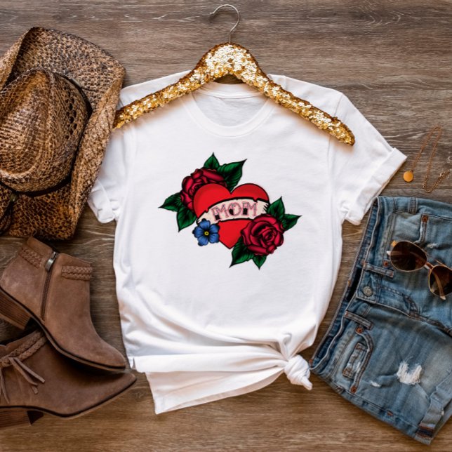 Camiseta Vintage Mamãe Tattoo Camisa-T feminina (Criador carregado)