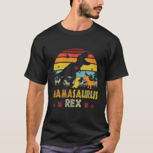 Camiseta Vintage Mamasaurus Rex Dinossaur Dia de as mães E