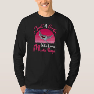 Camiseta Vintage Manta Ray Fish Apenas Uma Menina Que Adora