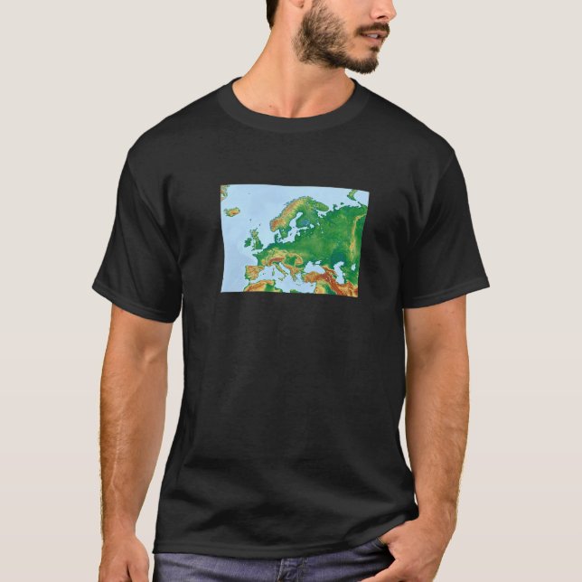 Camiseta Vintage Map Europe antigo (Frente)
