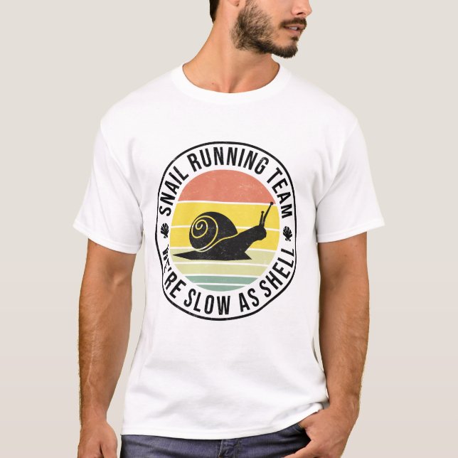 Camiseta Vintage Marathon Snail Runner Equipe Funny Runner (Frente)