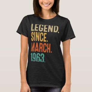 Camiseta Vintage March 1963 Aniversário De 60 Anos