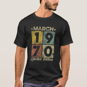 Camiseta Vintage March 1970 Retro 51Ruas Aniversário Presen
