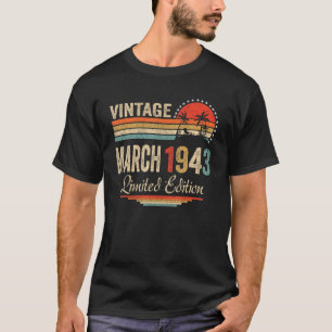 Camiseta Vintage março 1943 79 Anos
