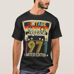 Camiseta Vintage março 1971 51ruas Homens de Presente de An