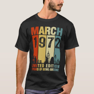 Camiseta Vintage março 1972 51ruas Aniversário De 51 Anos