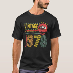 Camiseta Vintage março 1978 44 Anos Aniversário 1