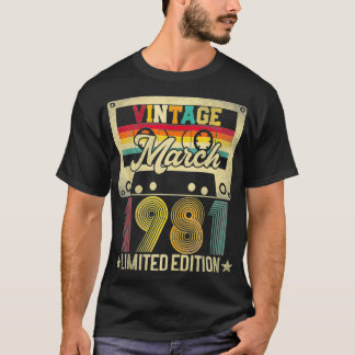 Camiseta Vintage março 1981 41ruas Apresente Homens Mulhere