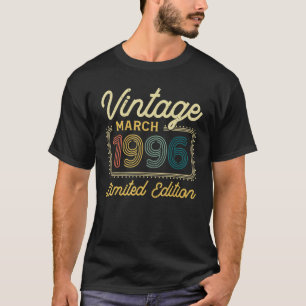 Camiseta Vintage março 1996 26 Anos Aniversário