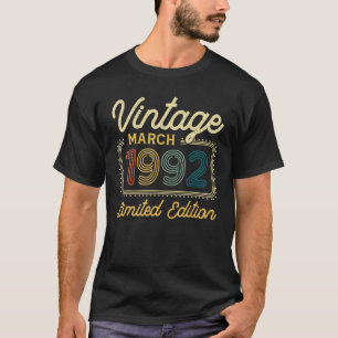 Camiseta Vintage, março de 1992, 30 anos