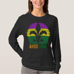 Camiseta Vintage Mardi Gras Fleur De Lis Carnaval Fat Terça