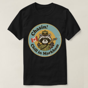 Camiseta Vintage Markham Ontario Guaxinim Relaxando