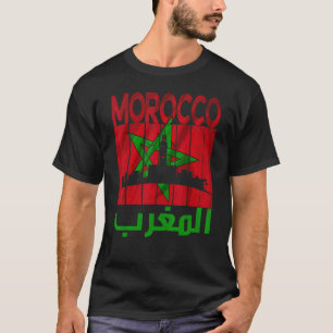 Camiseta Vintage Marrocos Eu Amo Marrocos Mapa Marrocos Fut