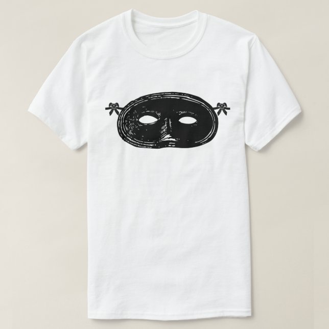 Camiseta Vintage mascarada party mask black white (Frente do Design)