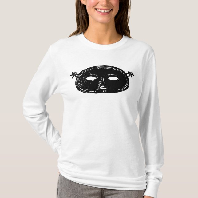 Camiseta Vintage mascarada party mask preto and white (Frente)