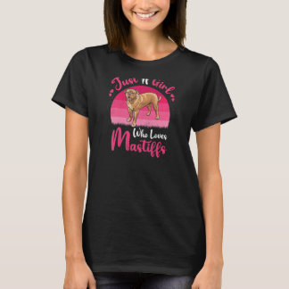 Camiseta Vintage Mastiff Dog Apenas Uma Menina Que Ama Mast