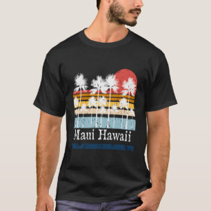 Camiseta Vintage Maui Hawaii Tropical Palm Trees Gráfico Co