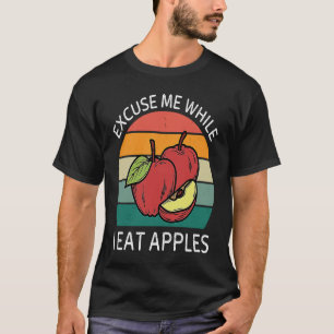 Camiseta Vintage Me Desculpe Enquanto Comi Maçãs Retro Maçã