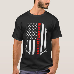 Camiseta Vintage Mechanical Engenheiro American Flag