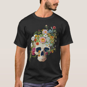 Camiseta Vintage medicina anatomia crânio florista médico