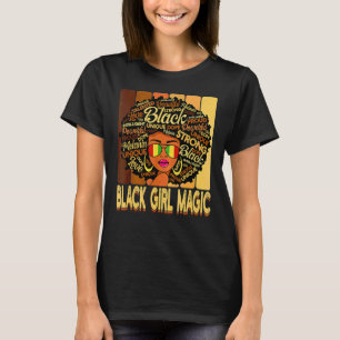 Camiseta Vintage Melanin Afro Black Girl Magic Queen Black