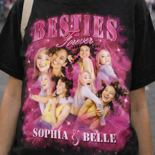 Camiseta Vintage Melhor Amiga Bootleg BFF Fotos Ra