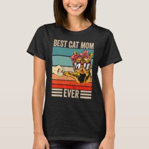 Camiseta Vintage Melhor Gata Mãe de Sempre Bata Punho Dia d
